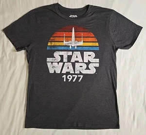 Star Wars 1977 Mad Engine Retro Style Graphic T-shirt Heather Gray Size Large L - Picture 1 of 6