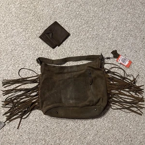 Montana West Mujer Marrón Cuero Suave Flecos Laterales Cartera Bolso de Mano - Imagen 1 de 6