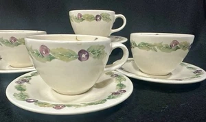 Set Of 4 Pfaltzgraff Jamberry Coffee/Tea Cups and Saucer Plates - Picture 1 of 10