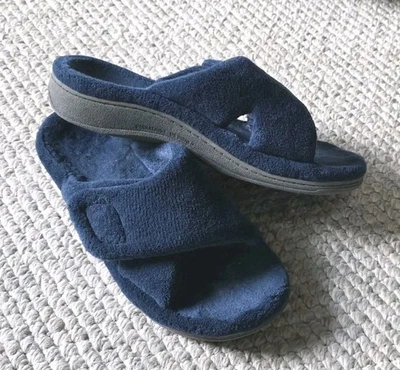 Vionic Relax ADJ Correa Zapatillas Azul Sandalias Terrycloth Mujer’s 9 Foto 1 de 4