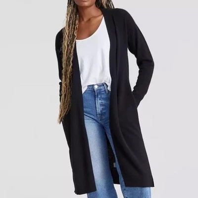 Maxi plumero con capucha negro 3X Charter Club 100 % cachemir Foto 1 de 4