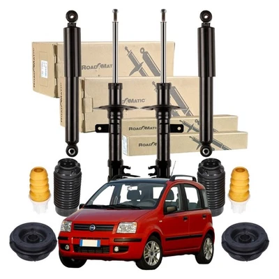 Kit 4 Ammortizzatori Monroe Roadmatic Fiat Panda + Supporti + Tamponi Ant Post