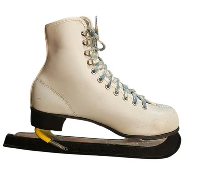 De colección Sheffield Acero Canadá Figura de Hielo Patines Juveniles 4 10133 Con Guardias Retro Foto 1 de 4