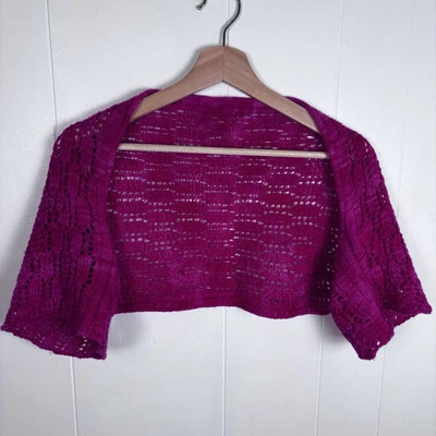 Handmade Ladies Crocheted Shrug Fuchsia Pink Size Small - Image 1 of 4