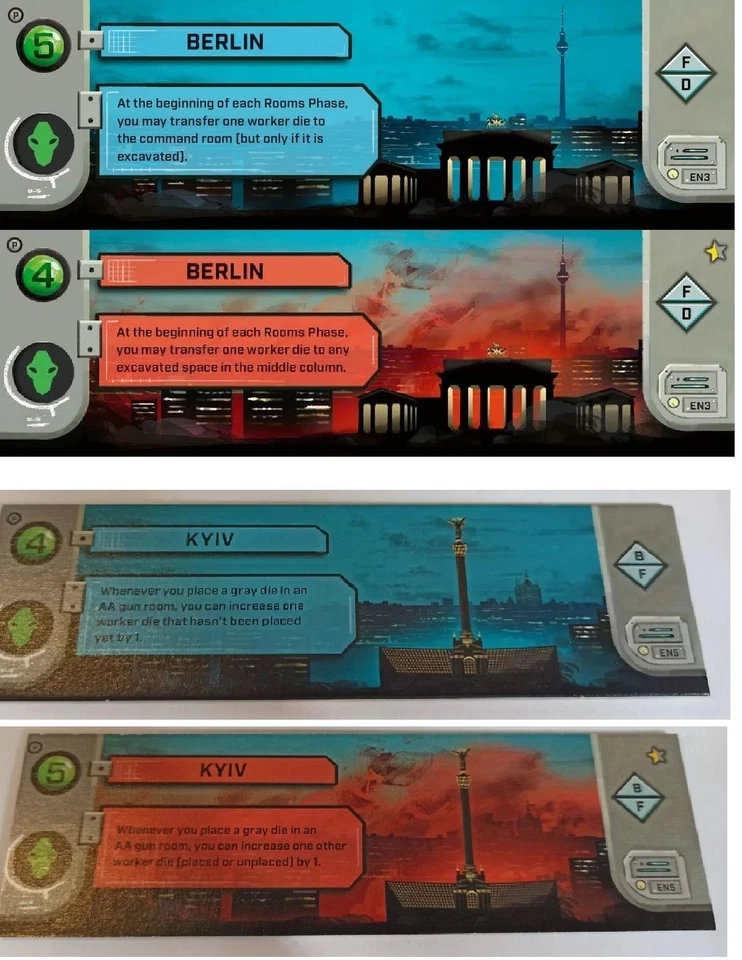 Under Falling Skies Board Game Expansion Promo City tile KYIV / BERLIN - Image 1 of 1