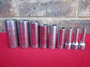 Snap-ON 9PC SFS SERIES  3/8" DRIVE 6PT DEEP SOCKET SET NEW LOGO - Picture 1 of 6