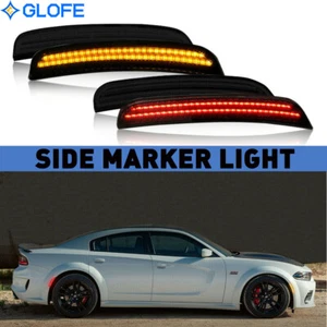Smoked Lens Front Rear LED Side Marker Lights For 15-21 Dodge Charger Sequential - Picture 1 of 10