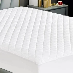 EXTRA DEEP QUILTED MATTRESS PROTECTOR FITTED BED COVER FITTED SHEET ANTI ALLERGY - Picture 1 of 4