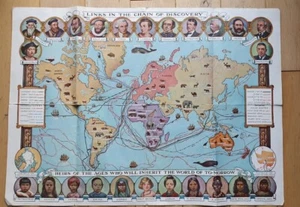 Cassell’s Children’s Book of Knowledge Wonder Map of the World. c1930s - Imagen 1 de 13