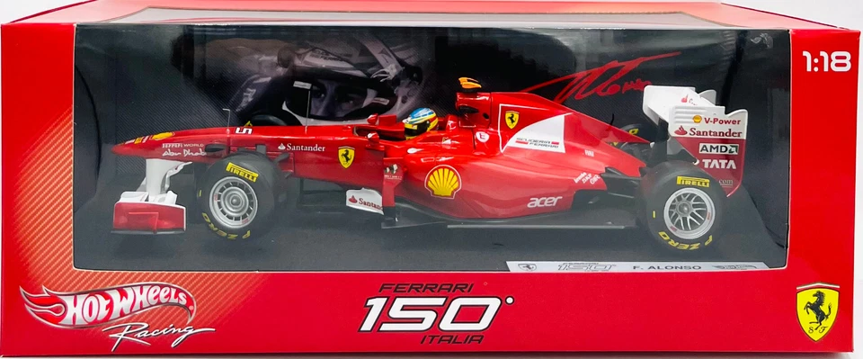 EBOND F1 Ferrari 150 Italia - Fernando Alonso - Hot Wheels Racing - 1:18 - 0389 - Immagine 1 di 2
