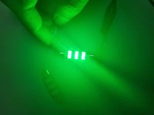 2 x Green 42mm Festoon Canbus Super Bright LED Bulbs 576, 578, 211-2, 212-2 - Picture 1 of 6