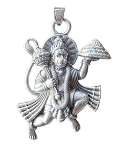 Ciondolo idolo Hanuman ji in argento sterling 925 fatto a mano, incredibile elegante unisex - Foto 1 di 4