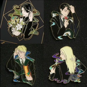 HP Harry Professor Severus Snape Tom Lucius Draco Malfoy Metal Badge Brooch Pin - Picture 1 of 1