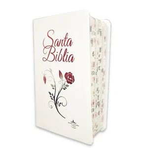 Biblia para Mujer Reina Valera 1960 Letra Grande blanco floral con indice - Picture 1 of 5