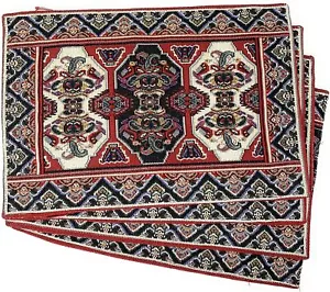DaDa Bedding Set of 8 Majestic Red Persian Rug Dining Table Tapestry Placemats - Picture 1 of 7