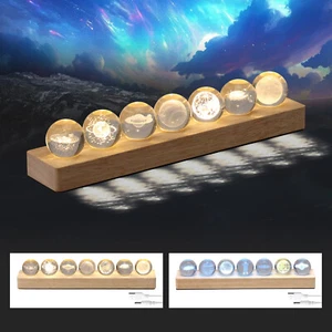 7PCS Solar System Planet Crystal Ball Light Crystal Decoration LED Night Light - Picture 1 of 14