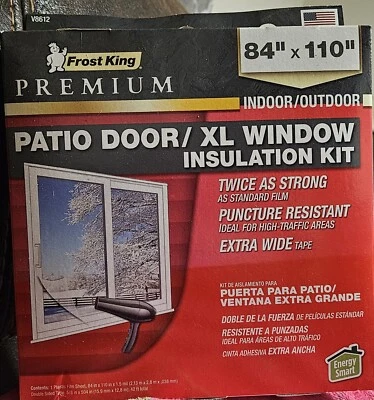 Kit de aislamiento de ventana Frost King para puerta de patio/XL ~ interior o exterior ~ 84" x 110" Foto 1 de 2