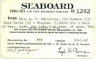 1950-51 SAL Seaboard Air Line Railroad employee pass - American Assn Railroads