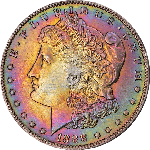 1888-O Morgan Silver Dollar - Artificial But Awesome Color Great Deals From The Cover