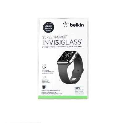 BELKIN INVISIGLASS FOR APPLE WATCH SERIES 3 2 1 SPORT 42MM GLASS *NEW1* F8W715TT - Image 1 of 2