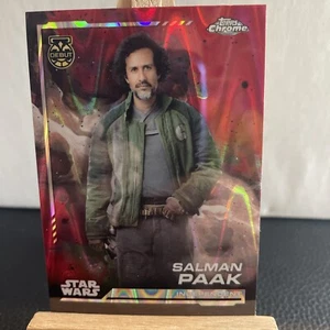 2024 Topps Chrome Star Wars Salman Paak Red Raywave Refractor Debut #93 - Bild 1 von 2