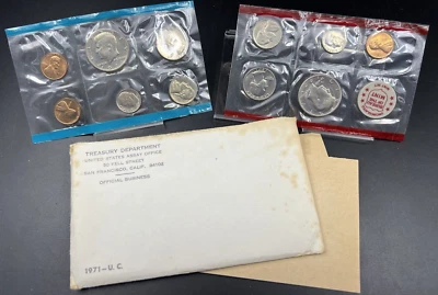 1971 P & D Mint Set BU Unc CLAD Coins United States US Mint OGP - Image 1 of 4