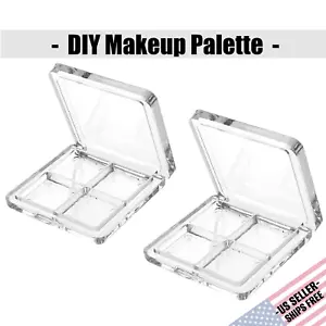 DIY Eyeshadow Palettes | Empty Container with 4 Grids | Crystal Clear | Open Box - Picture 1 of 10