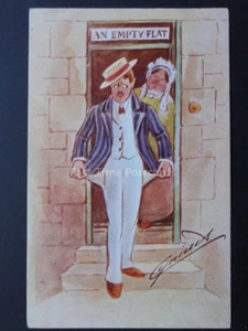 Cynicus: No Money Theme AN EMPTY FLAT C372 - Old Postcard - Picture 1 of 2