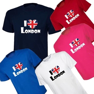 T-shirt I LOVE London Union Jack bandiera Regno Unito - T-shirt adulto unisex - Foto 1 di 15