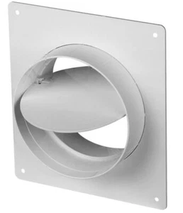 100/125/150 mm Brida Montada en la Pared Amortiguador Anticorriente Rejilla Redonda PVC Blanco - Imagen 1 de 2