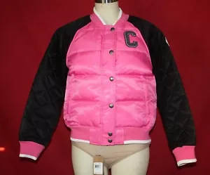 CONVERSE ALL-STAR JUNIORS SIZE LARGE DOWN FILLED PUFFER STYLE JACKET PINK BLACK - Picture 1 of 12