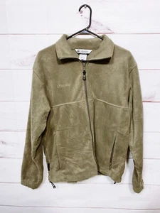 Columbia Mens Fleece Full Zip Sweater Size M Brown Long Sleeve Zipped Pockets - Picture 1 of 7