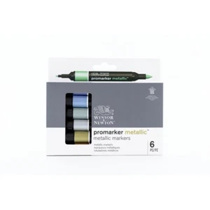 Winsor & Newton ProMarker Metallisch Twin-Tip Stifte Set Von 6 Schimmer Farben - Bild 1 von 7