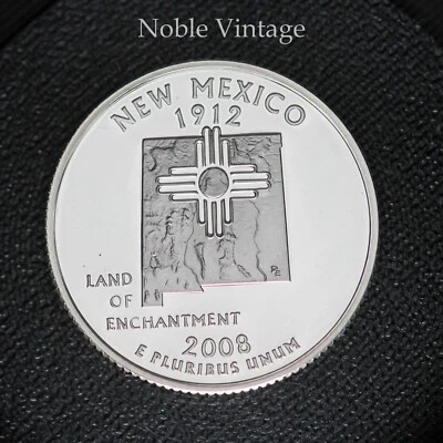 2008 S Silver Proof New Mexico State Quarter - From a Proof Set - 90% Silver - Image 1 of 2