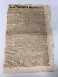 Providence Gazette August 24, 1820 Vol LVI No. 2989 (Vol 1 No.68) Newspaper - Picture 1 of 1