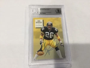 Rod Woodson Signed Skybox Premium Card Slabbed Encapsulated Beckett BAS COA a - Picture 1 of 2