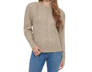 Calvin Klein Women's Cable Knit Wool Blend Sweater Grey Size XS NWT - Picture 1 of 4