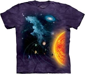 Solar System Cosmos Space Galaxy Stars Planets The Mountain Purple T-Shirt L-2X