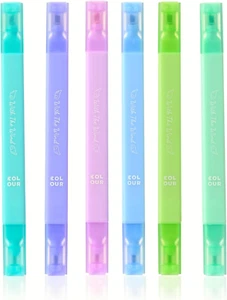 Aesthetic Cute Pastel Highlighters Set, 6 count, Mild Assorted Colors Candy High - Picture 1 of 7