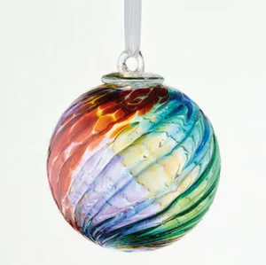 *NIB* Sienna Glass Friendship Ball Multi Colored Hand Crafted Glass Ornament - Picture 1 of 3