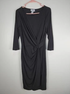 carmen marc valvo Womens Black Dress Sz Medium Lbd Stretch Knit Bodycon 2143 - Picture 1 of 6