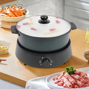 Electric Hot Pot, 4L Mini Portable Electric Pan Non-Stick, Multi-Cooker 1350W UK - Picture 1 of 26