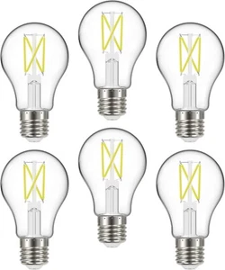 Satco S12408 - 5 Watt LED A19 Clear LED Bulbs - 2700K - 120 Volt (6 pack) - Picture 1 of 6