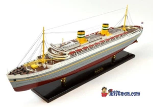 SS NIEUW AMSTERDAM BARCO DE PASAJEROS HOLANDÉS TRANSATLÁNTICO GRANDE 36,5" MODELO DE BARCO CONSTRUIDO - Imagen 1 de 12