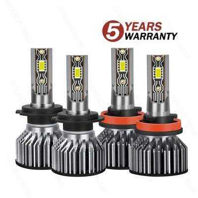 For Jaguar XF 2009-2011 - 4x 6000K White LED Headlight High Low Beam Bulbs Kit - Image 1 of 4