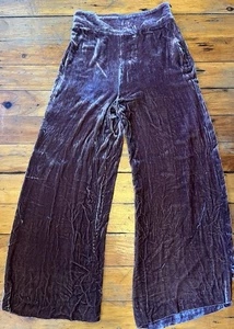 Zara Damen Schlaghose Samt vorne flach Größe Reißverschluss Viskose/Seide Mischung XS - Bild 1 von 8