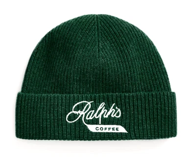 NWT POLO Ralph Lauren RALPHS COFFEE BEANIE Wool Blend Cuff Cap GREEN Adult OS - Image 1 of 4