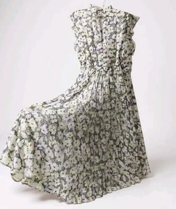 MELLODAY ¡Maxi Vestido de Gasa Estampado Cuello Simulado Estampado Manga Acampanada! L - Imagen 1 de 7