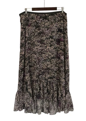 Vintage 90s Y2K Fairycore Whimsigoth Maxi Skirt Purple Black Goth Womens Size 14 - Image 1 of 4