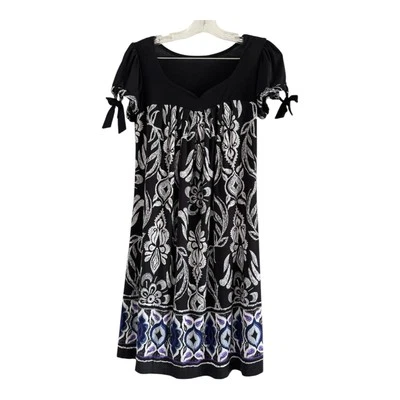 EN FOCUS Mujer Boho Negro Blanco Funda Informal Ropa de Calle Vestido Retro (PEQUEÑO) Foto 1 de 4